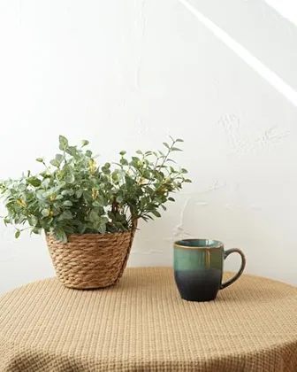 A Bosmarlin mug in a reactive glaze