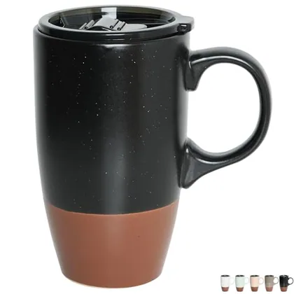 Travel Mug with Handle, 18 oz, Black, travel mugs