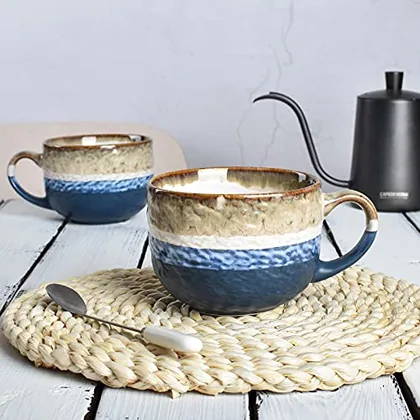 A Bosmarlin mug in a reactive glaze
