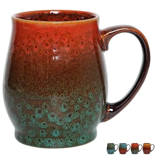 Reactive Oversized Mug, 24 oz, Red & Green