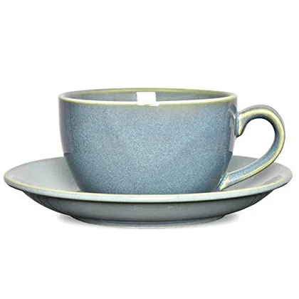Reactive Cappuccino Cup & Saucer, 8.5 oz, Sage Green, cups & saucers