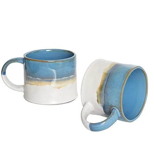 Coffee Mugs, 15 oz, Set of 2, Blue