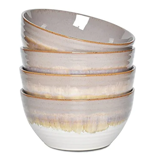 Reactive Soup Bowls, 26 oz, Set of 4, Brown