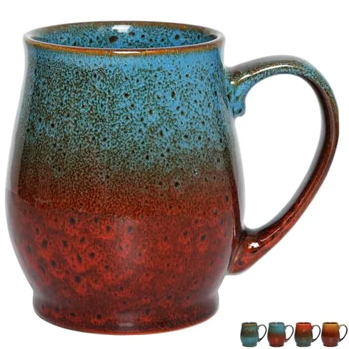 Reactive Oversized Mug, 24 oz, Blue & Red