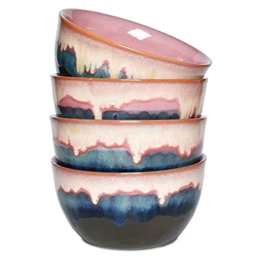 Reactive Soup Bowls, 26 oz, Set of 4, Pink