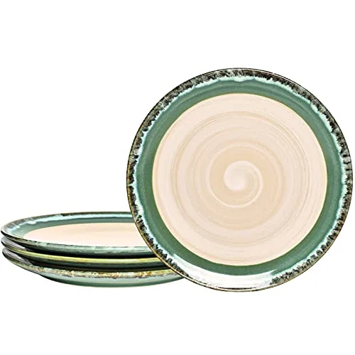 Reactive Dinner Plates, 10.5 in, Set of 4, Green