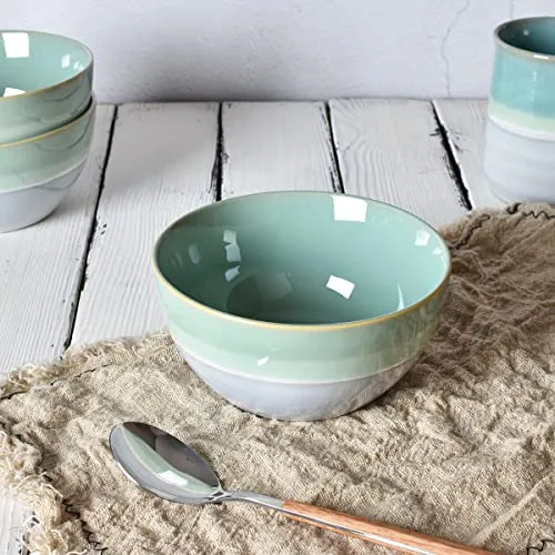 Reactive Soup Bowls, 26 oz, Set of 4, Mint Green
