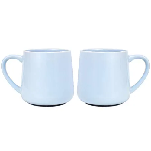 Glossy Coffee Mugs, 18 oz, Set of 2, Blue